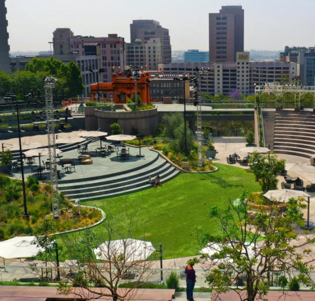 Urban park with amphitheater